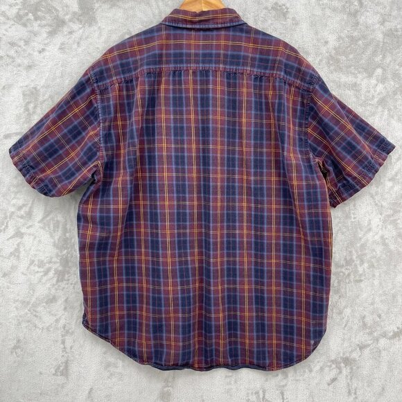 Gap Vintage Oversized Baggy Fit Plaid Flap Pocket Short Sleeve Shirt - Picture 4 of 10